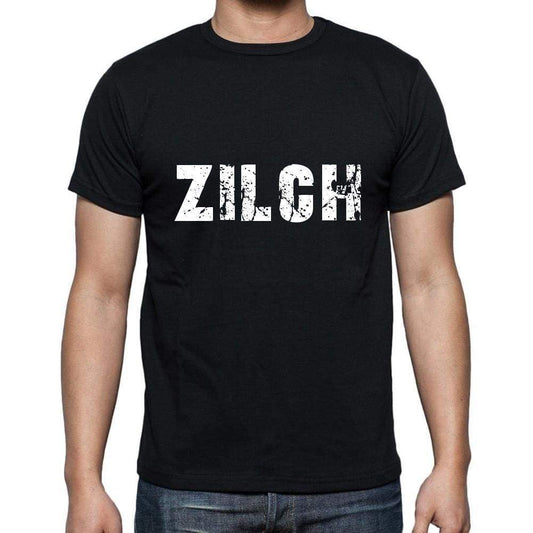 Zilch Mens Short Sleeve Round Neck T-Shirt 5 Letters Black Word 00006 - Casual